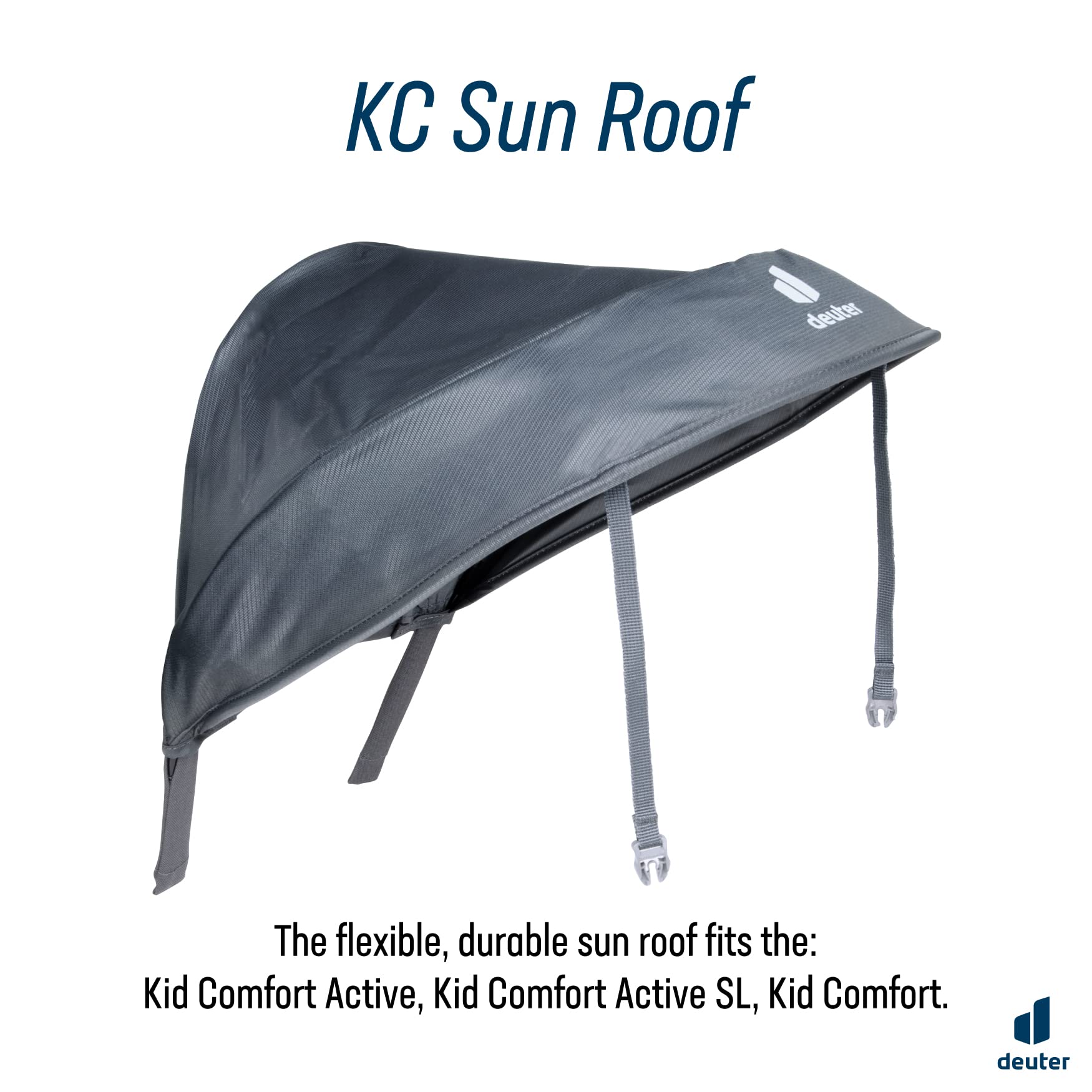 Deuter KC Sun Roof Graphite stowed in back pocket for quick storage.
