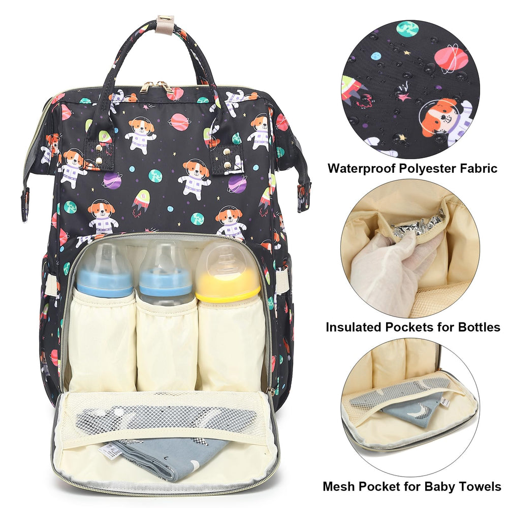 Dezcrab main compartment opens wide for easy access to baby essentials.