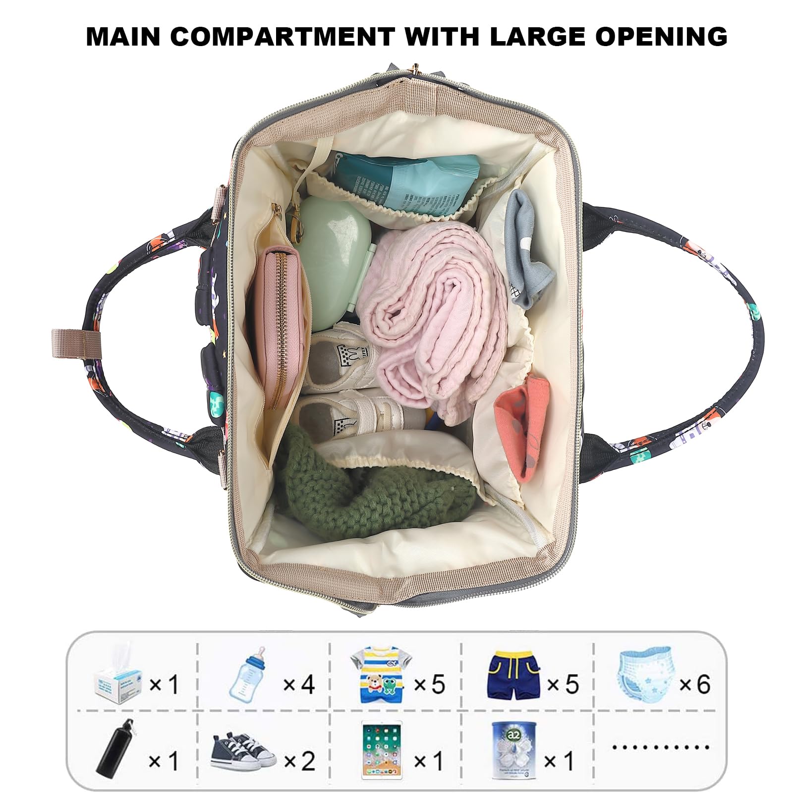 Durable waterproof polyester keeps contents dry in rain or splashes.