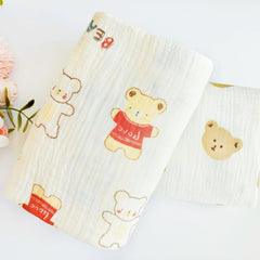 DEZIGKA muslin swaddle blanket breathable fabric suitable for year-round comfort.