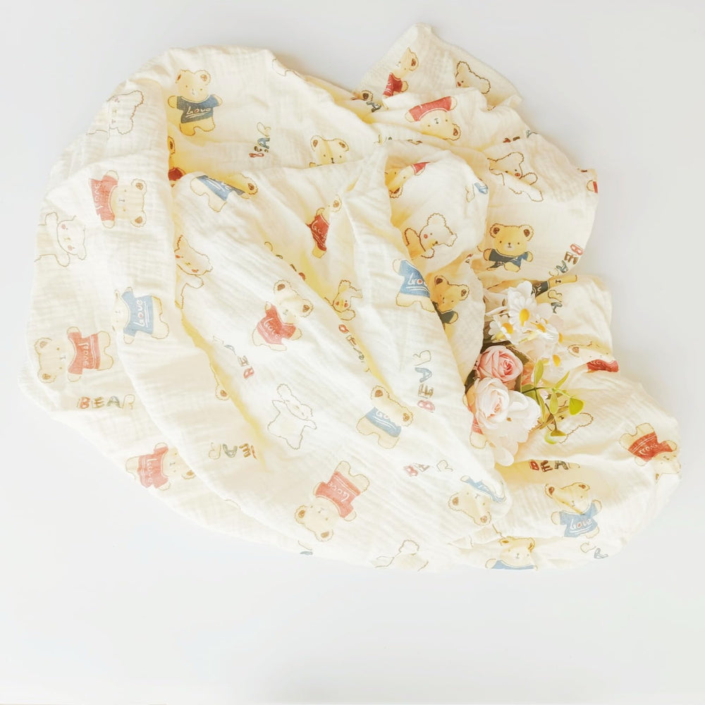 DEZIGKA muslin swaddle blanket easy-care fabric remains soft after washes.