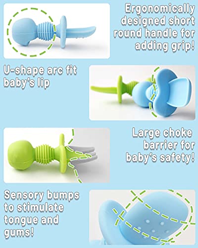 DF DUALFERV baby spoon closeup shows soft, skin-friendly silicone material