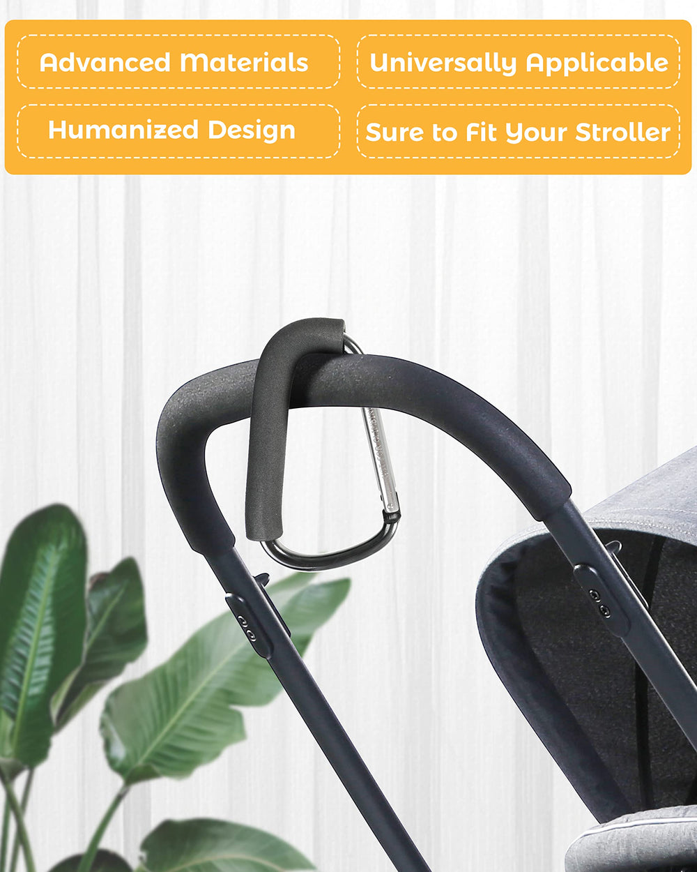 DFDUALFERV stroller clip enabling easy bag attachment on carts.