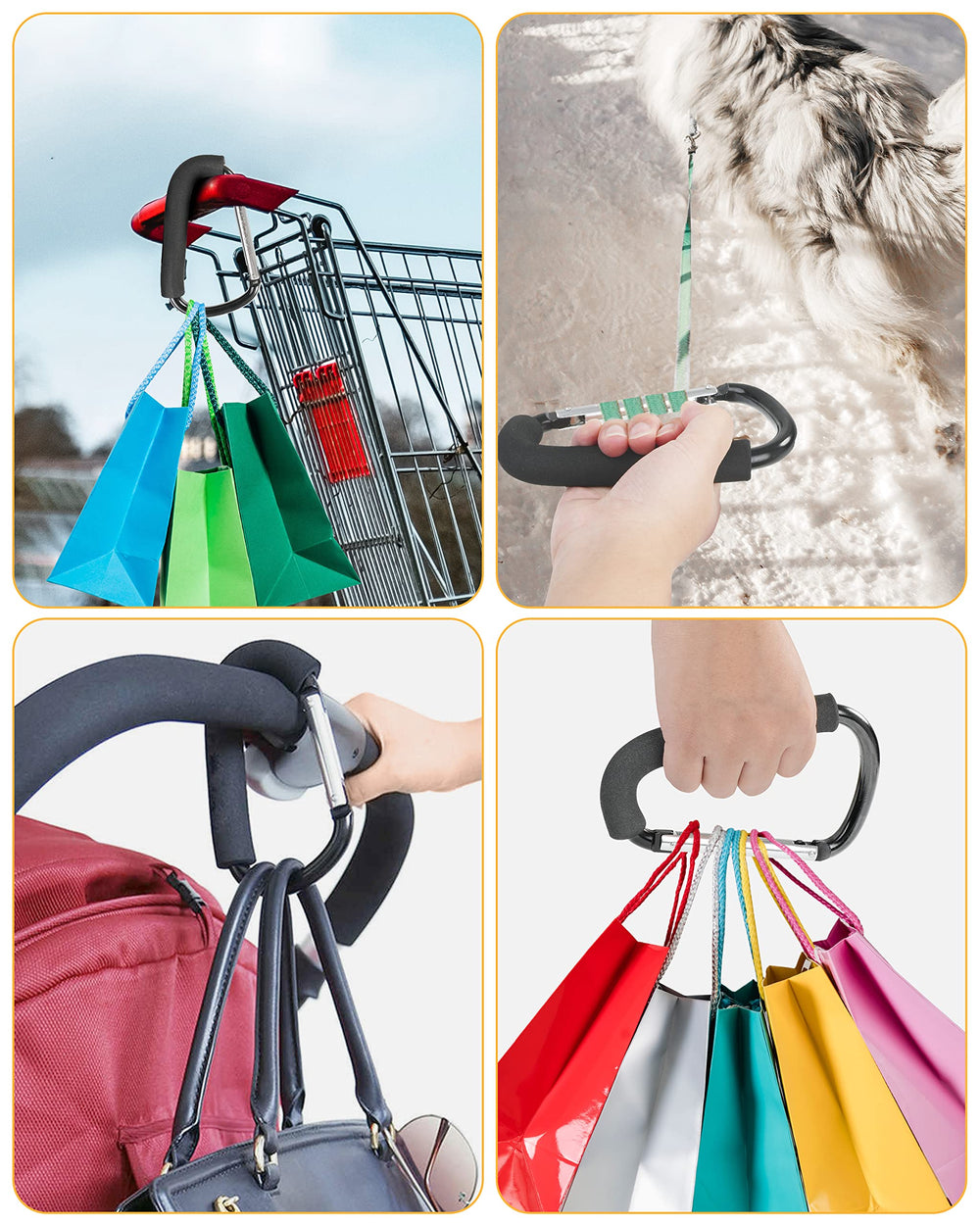 DFDUALFERV universal stroller hook fits carts, luggage, and more.