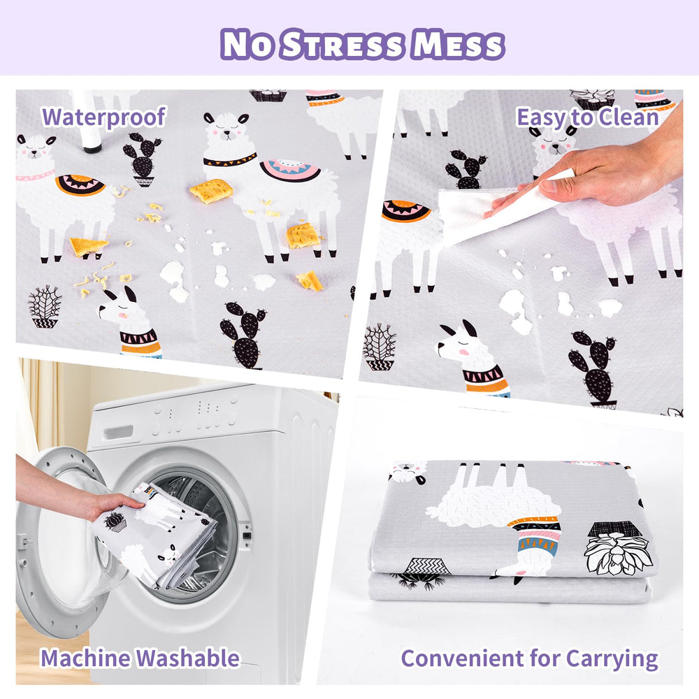 DFHY durable mat that is wipe-clean and machine washable for busy families