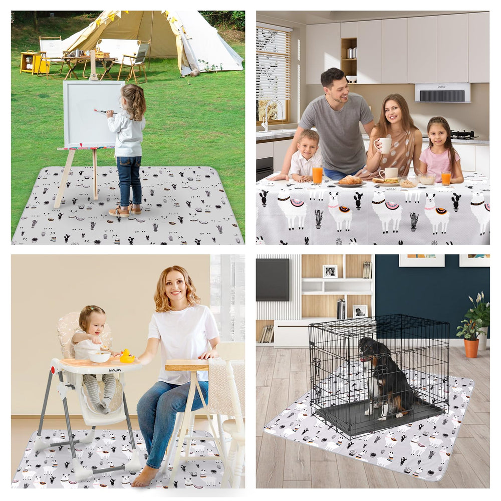 DFHY spill-proof catcher gathers dropped food for easier cleanup.