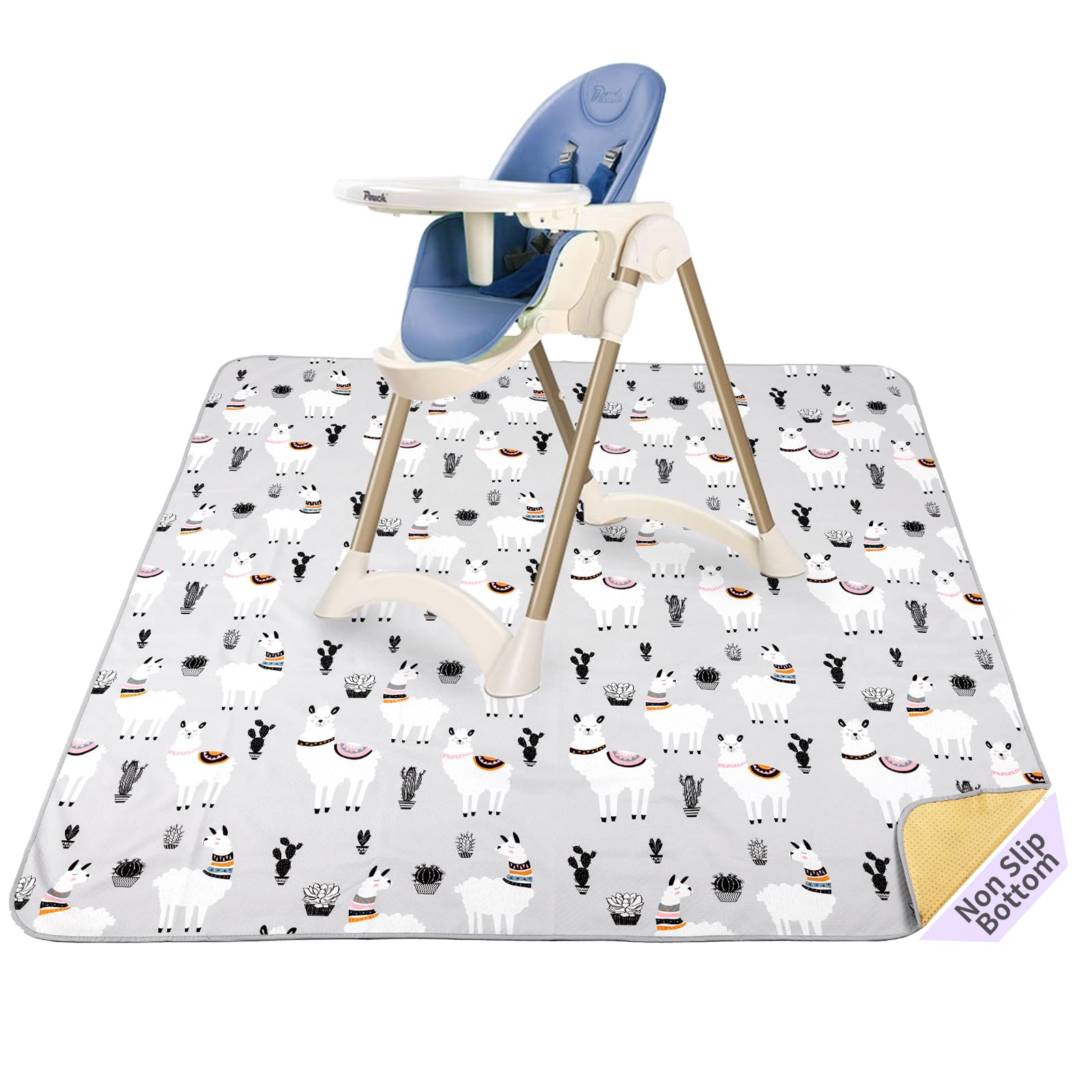 DFHY waterproof baby splat mat under high chair prevents slips and spills.
