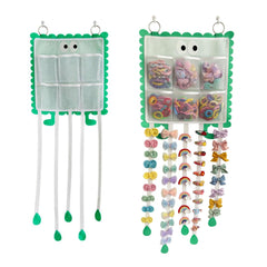 DFVEY hanging hair clip organizer in green keeps bows neatly organized and accessible