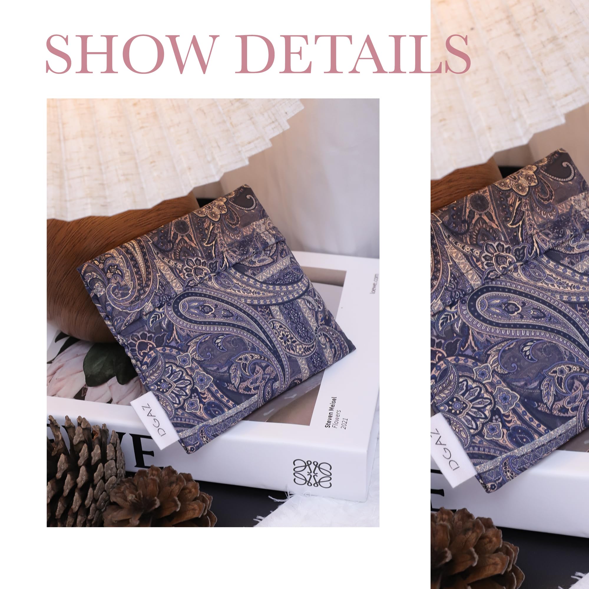 Ideal gift for teens, DGAZ period bag in blue paisley.