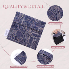 DGAZ period bag with discreet design for teens, blue paisley style.