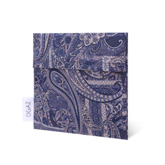 DGAZ sanitary napkin storage bag in blue paisley pattern, discreet and portable.