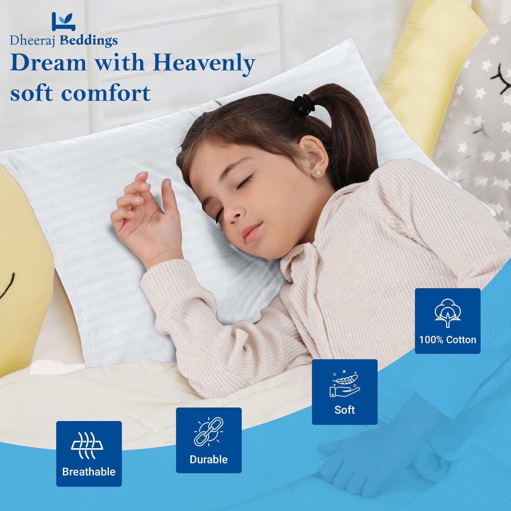Dheeraj Beddings white striped pattern coordinates with toddler bedding setups