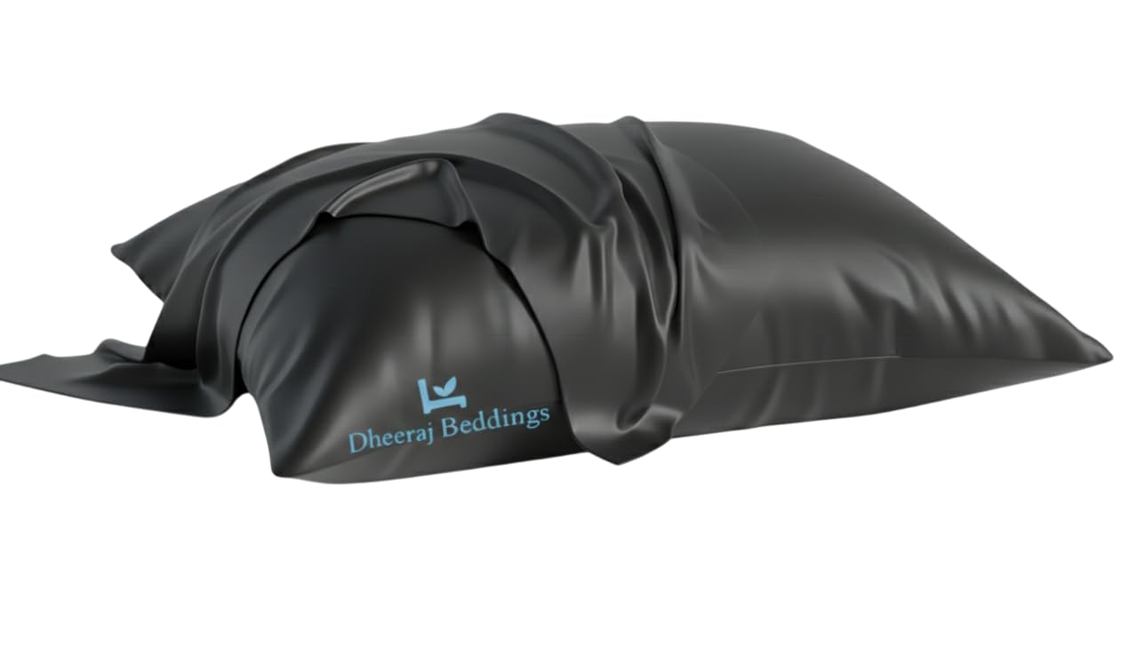 Dheeraj Beddings toddler pillow cover black 16x22—soft Egyptian cotton for comfort
