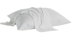 Dheeraj Beddings toddler travel pillow case in white striped 14x20, soft Egyptian cotton for gentle sleep