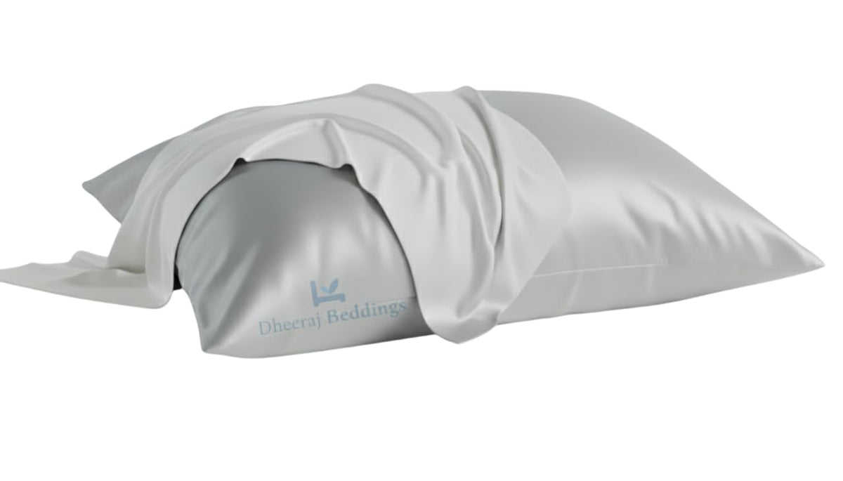 Dheeraj Beddings toddler travel pillow case in silver grey 12x16 with two-pack offer