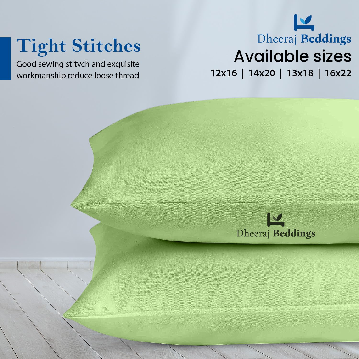 Dheeraj Beddings zipper-closure pillow case keeps pillows clean and secure during travel.