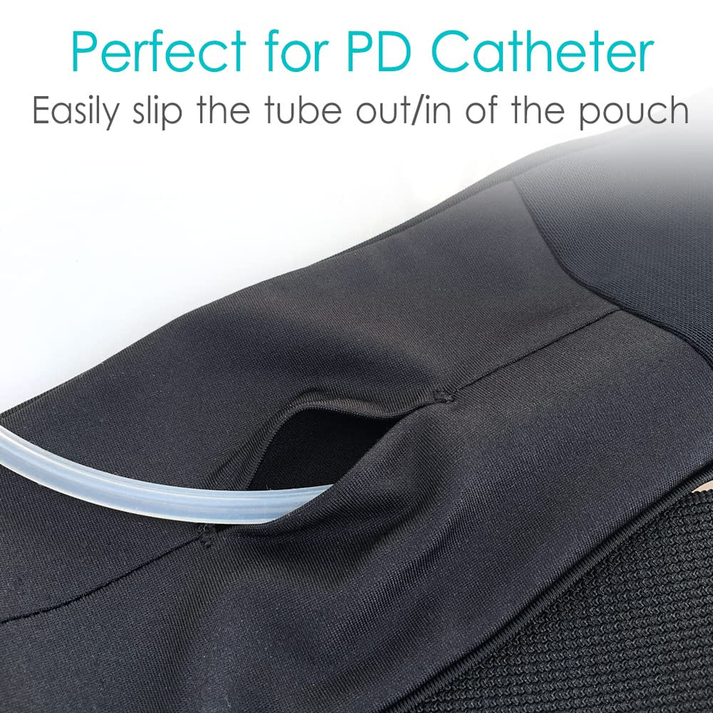 DiaBelt mesh panel allows quick viewing of catheter without removal