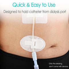 DiaBelt transfer set patch stabilizes connections for comfortable movement