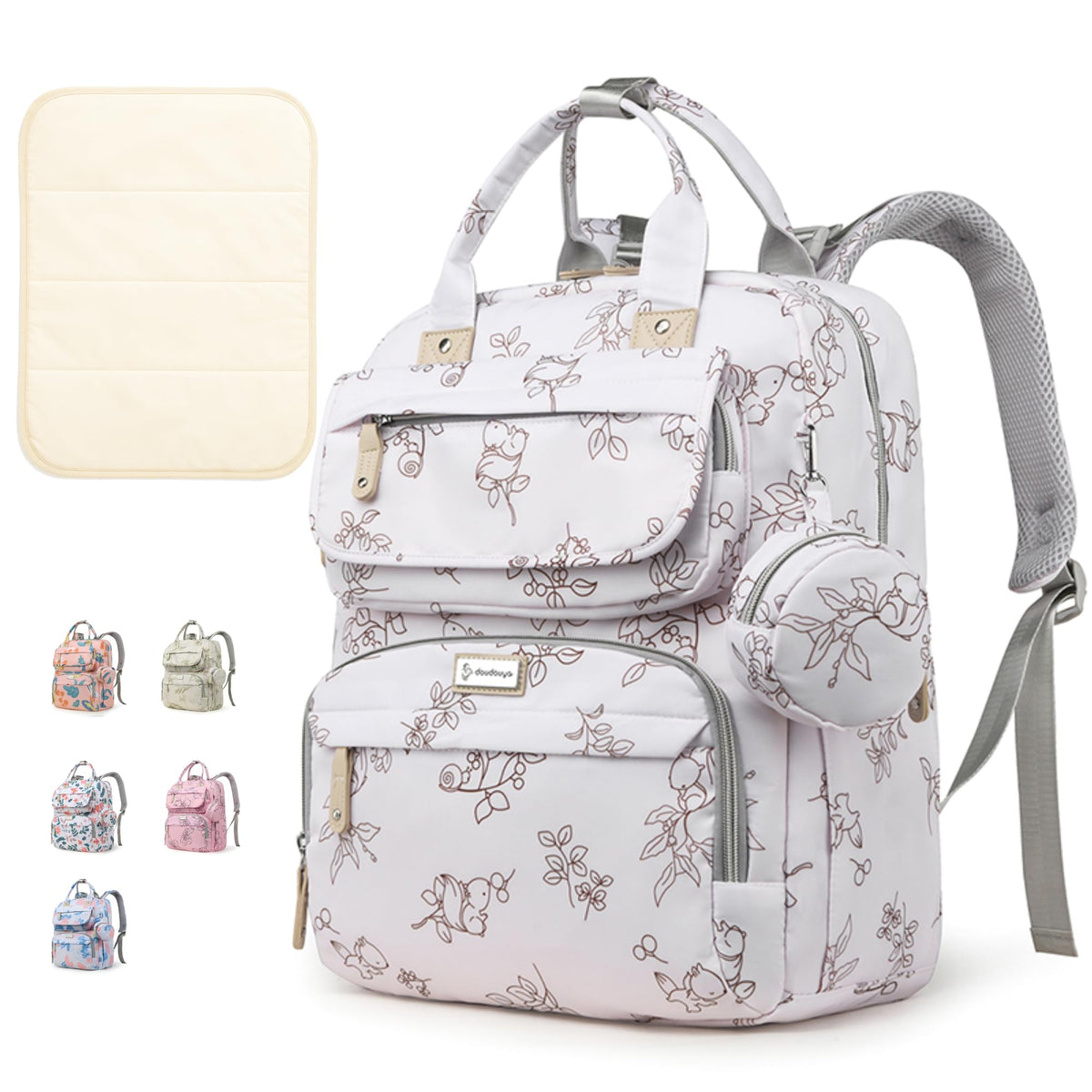 Diaper Bag Backpack showing large capacity and organized interior for quick access