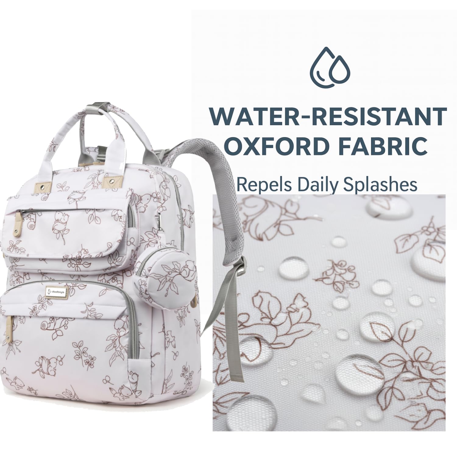 Diaper Bag Backpack luggage sleeve over a suitcase handle for travel