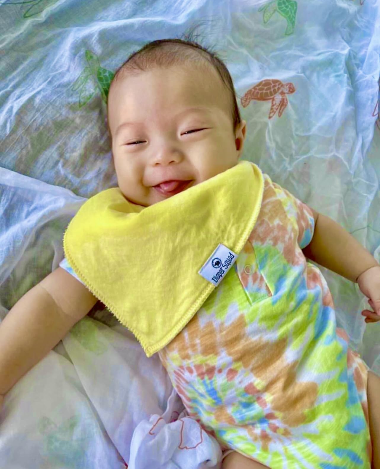 Diaper Squad bibs are machine washable for quick daily cleaning.