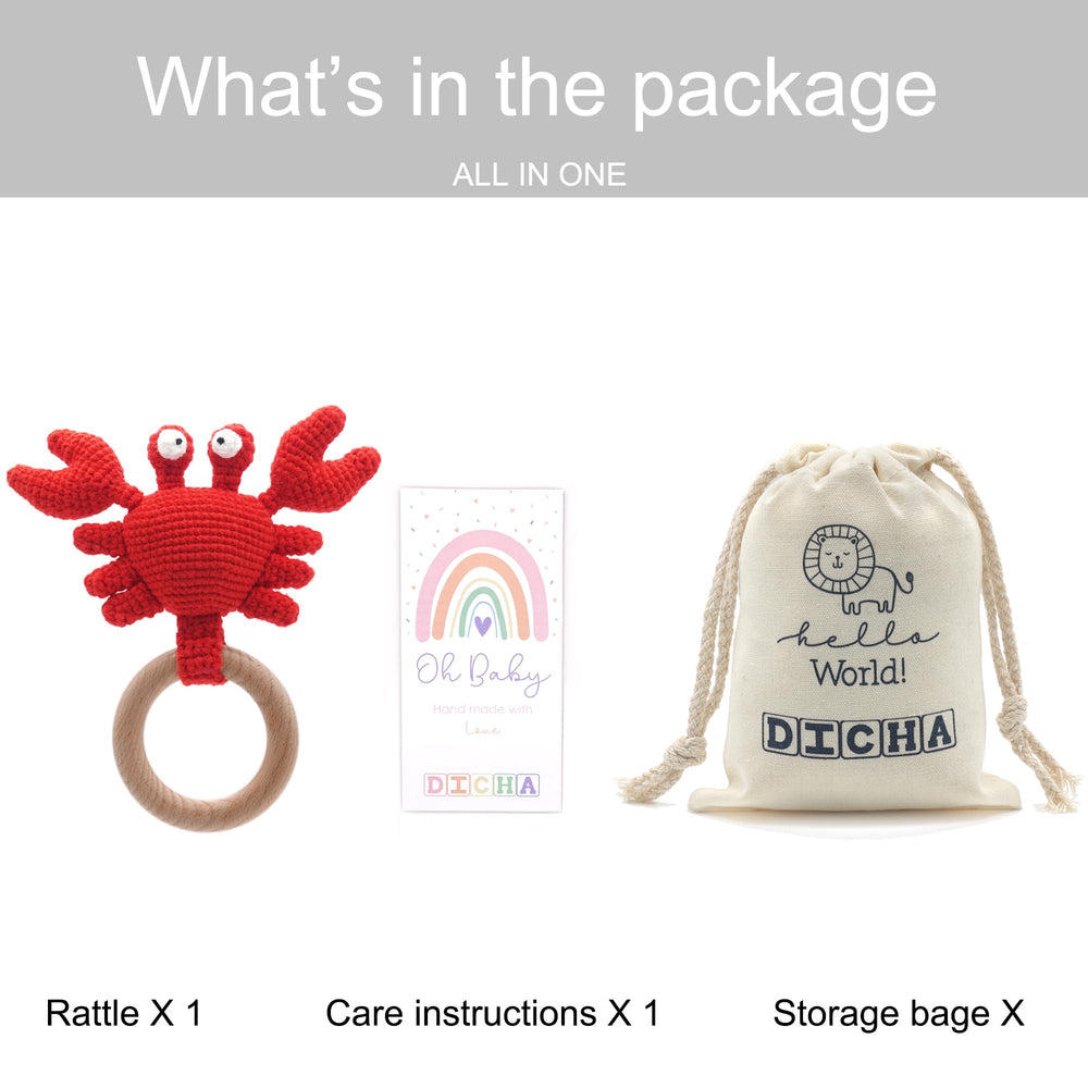 DICHA infant rattle doubles as a gender-neutral baby gift idea.