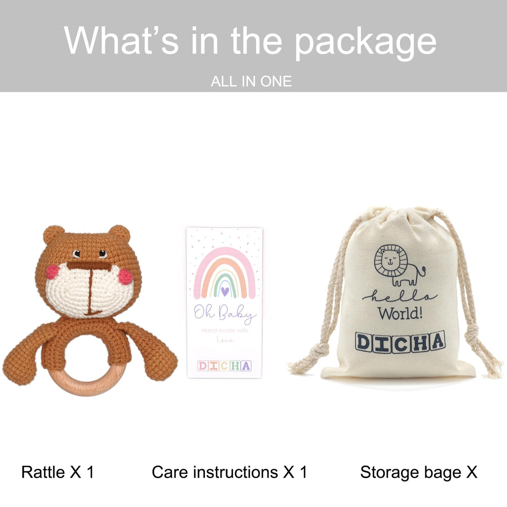 DICHA baby shower gift rattle, charming and practical for new arrivals