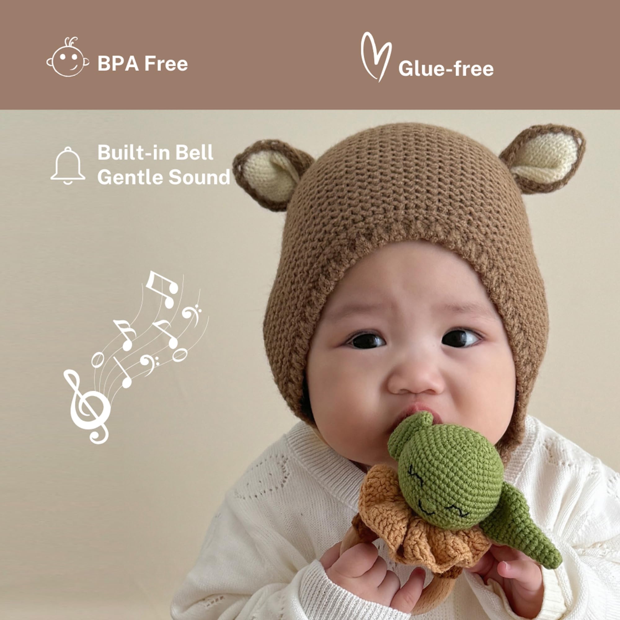 DICHA beech teething ring included for gentle chewing