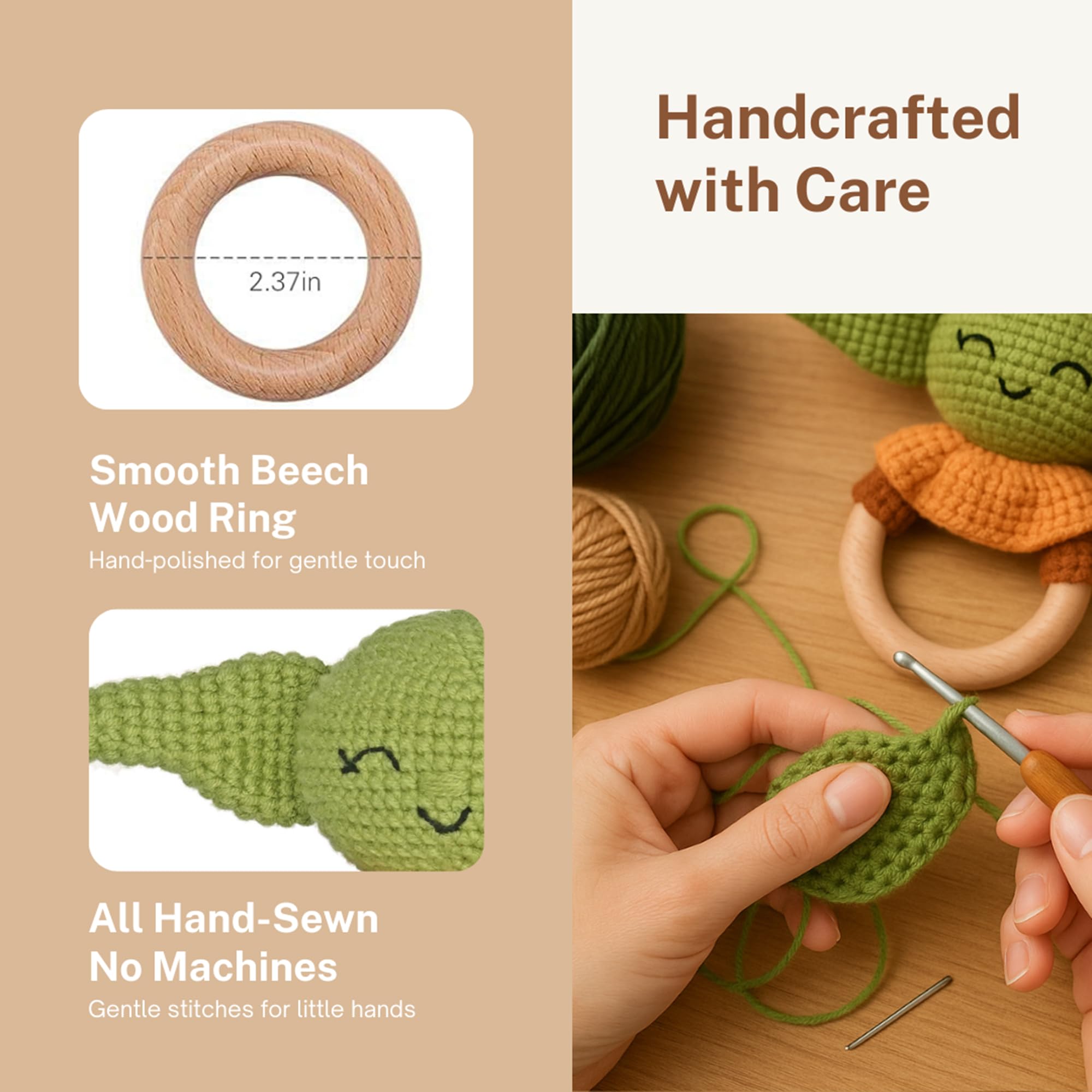 DICHA crochet texture rattle invites little hands to explore safely