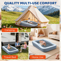DICOLIN bed featuring a rapid pump inflates in seconds for quick setup