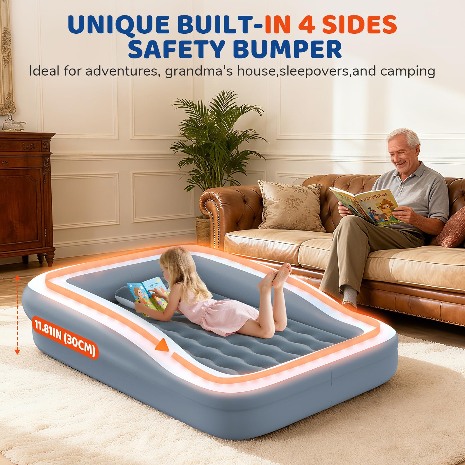 DICOLIN toddler bed with 3D honeycomb surface for ergonomic support