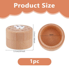 DICOSMETIC wooden tooth box with heart carving adds charm to baby keepsakes.