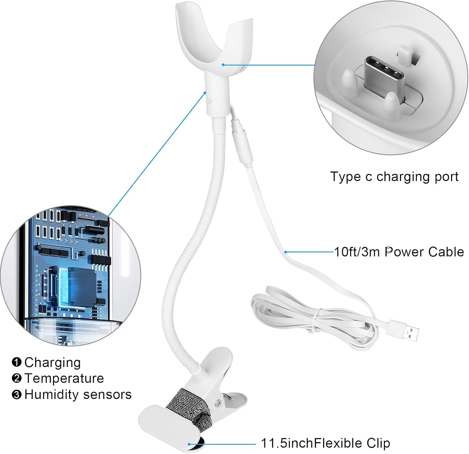 Didalo 10ft power cable provides flexible charging distance during setup.