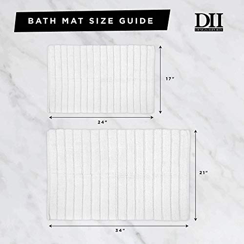 DII cotton ribbed bath mat 17x24 inch taupe adds warm decor and comfort