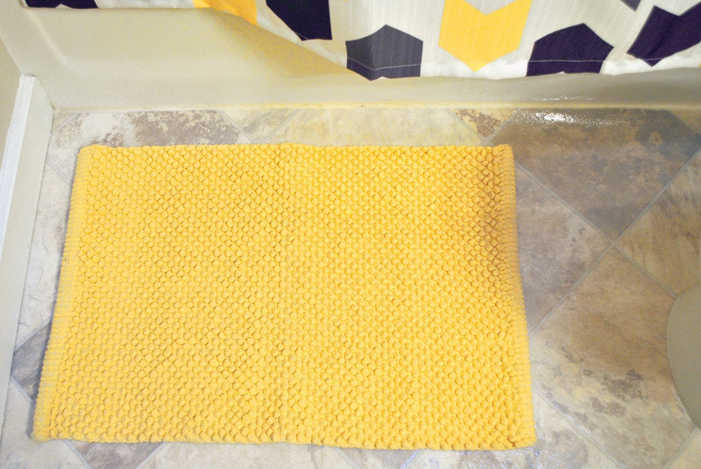 DII popcorn bath rug yellow provides highly absorbent footing after showers