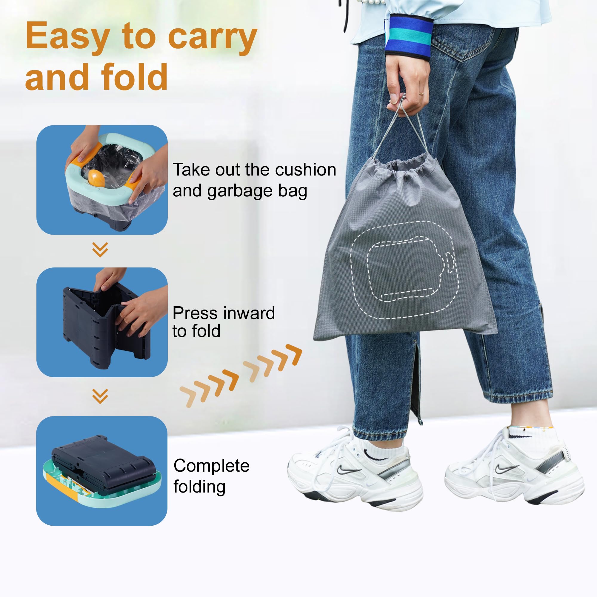 DIJIAMEIYA assembled potty ready for quick use on trips and outings