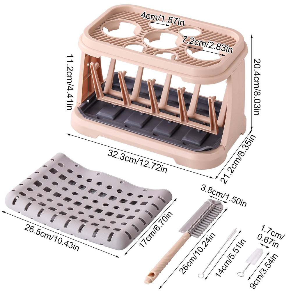 DIJIAMEIYA bottle brush included with pink lotus root simplifies cleaning bottles and nipples