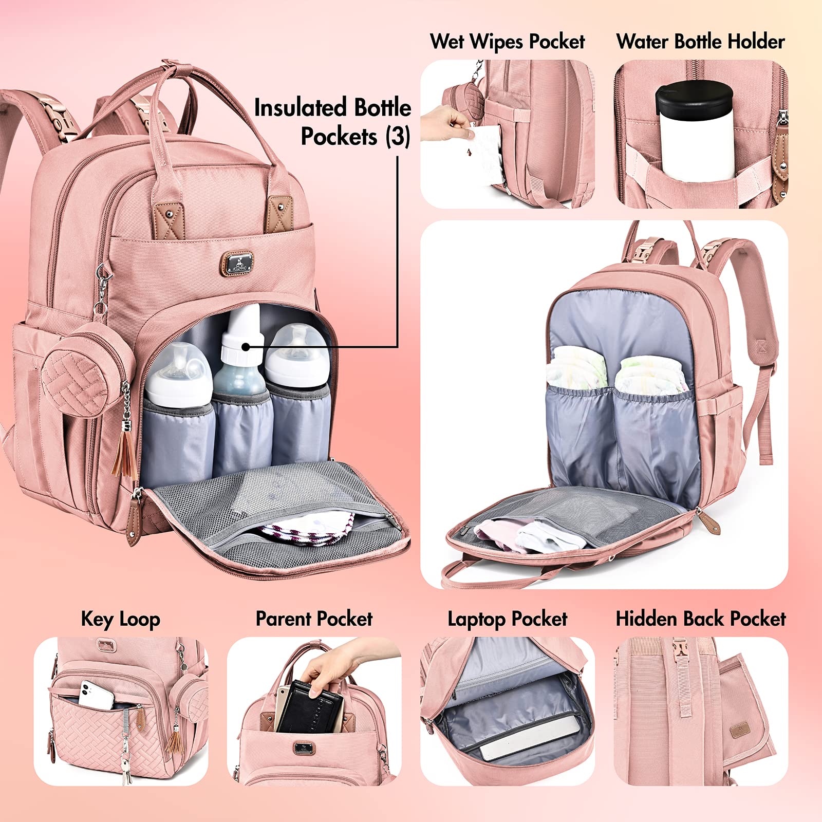 Dikaslon anti-theft back pocket protects valuables while traveling.