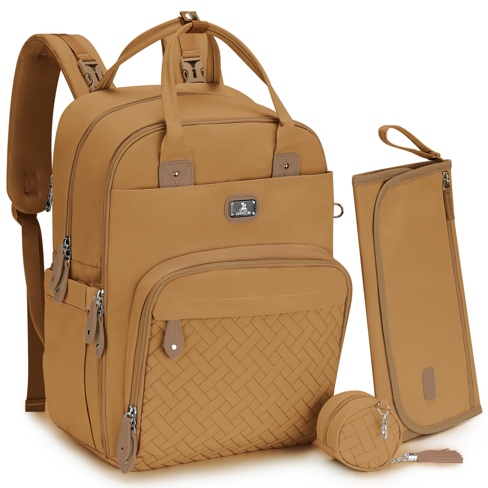 Dikaslon diaper bag backpack with changing pad for quick on-the-go changes