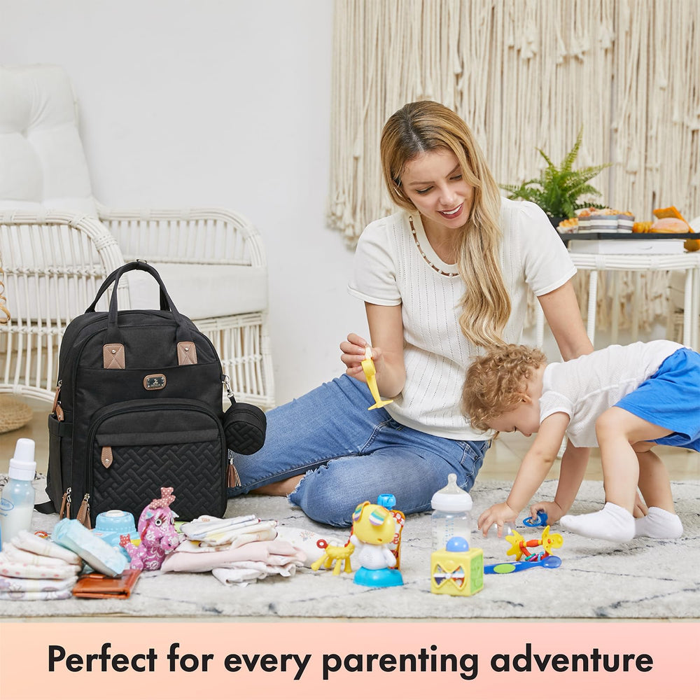 Dikaslon diaper bag backpack offers versatile use for mom, dad, and travel.