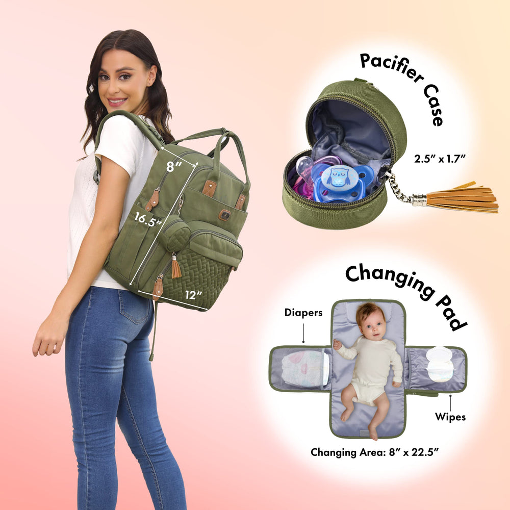Dikaslon diaper bag backpack pacifier case keeps pacifiers clean and handy