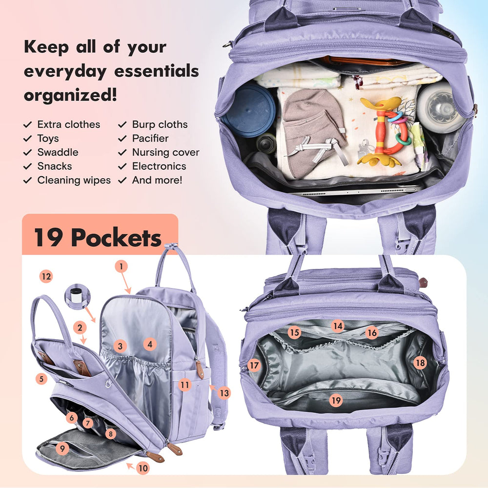 Stroller straps allow hands-free bag hanging for easier travel with baby gear.