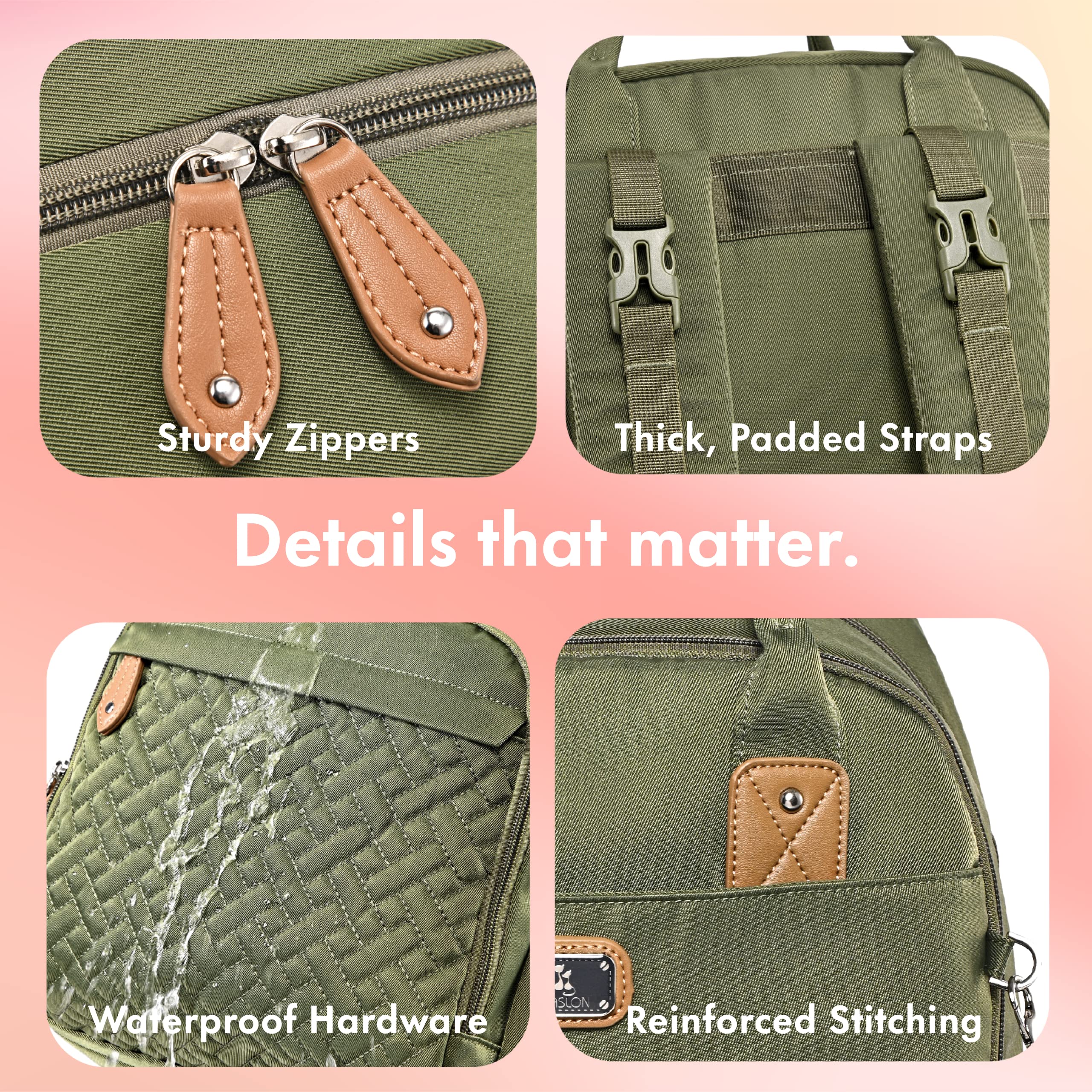 Dikaslon diaper bag backpack wipe pocket for easy spills