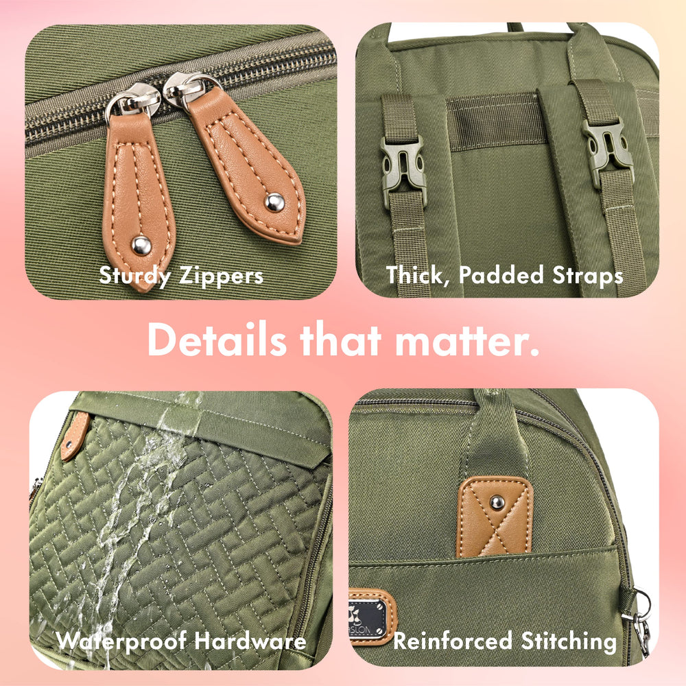 Dikaslon diaper bag backpack wipe pocket for easy spills