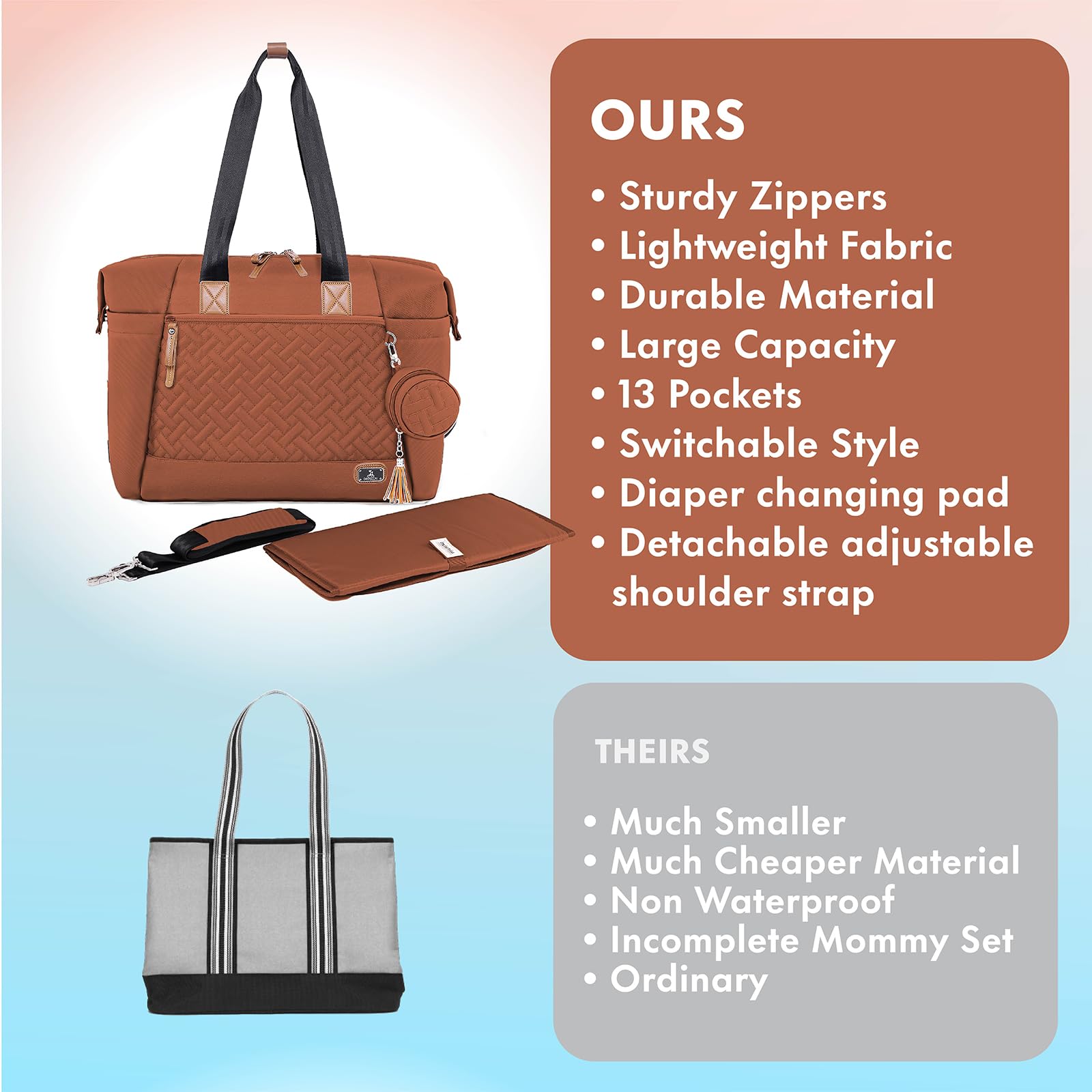 Dikaslon studded feet keep bag clean off the floor