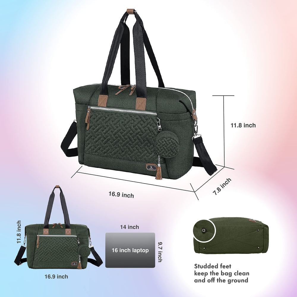 Dikaslon diaper bag tote changing pad provides a clean surface on the go