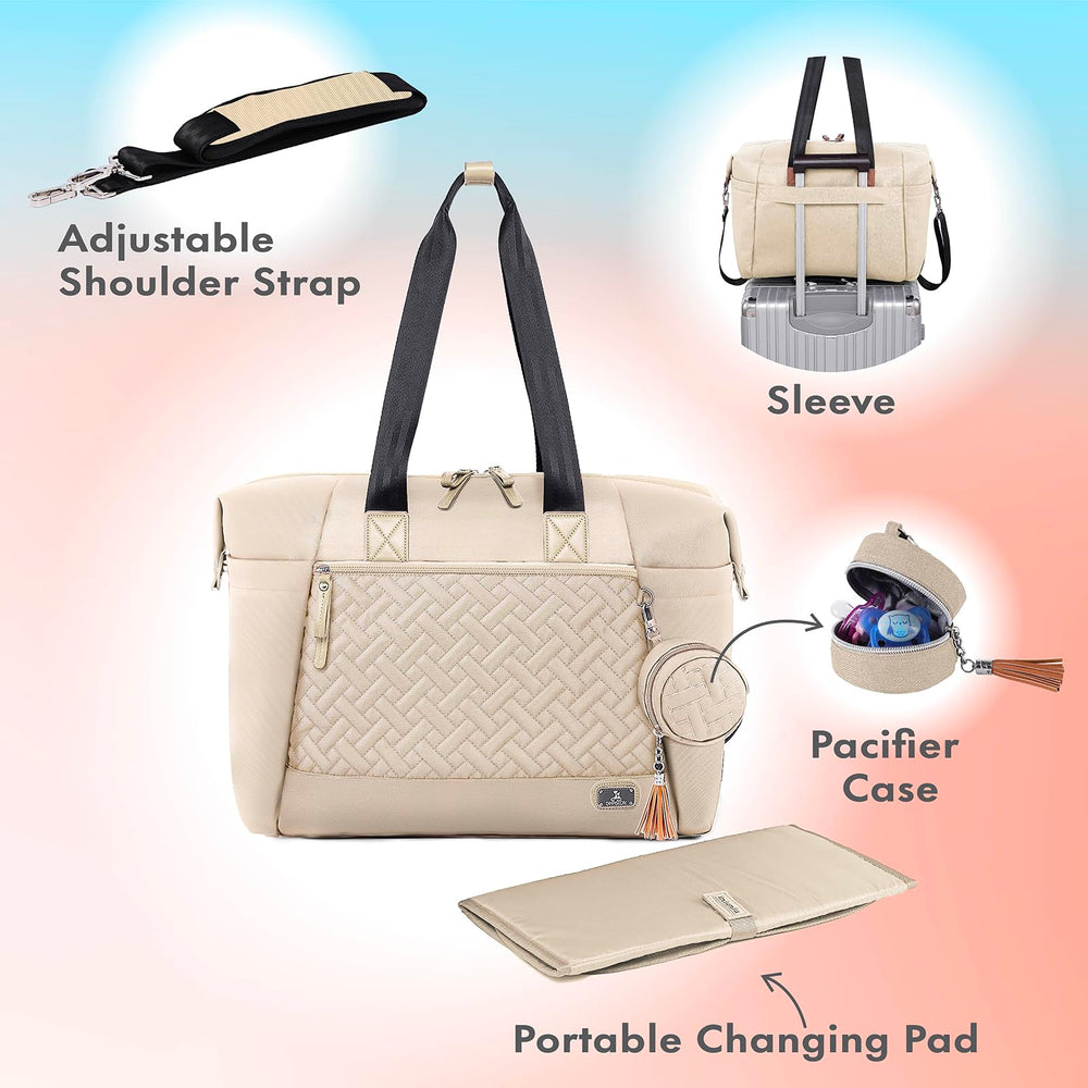 Dikaslon diaper bag tote changing pad for comfortable diaper changes anywhere