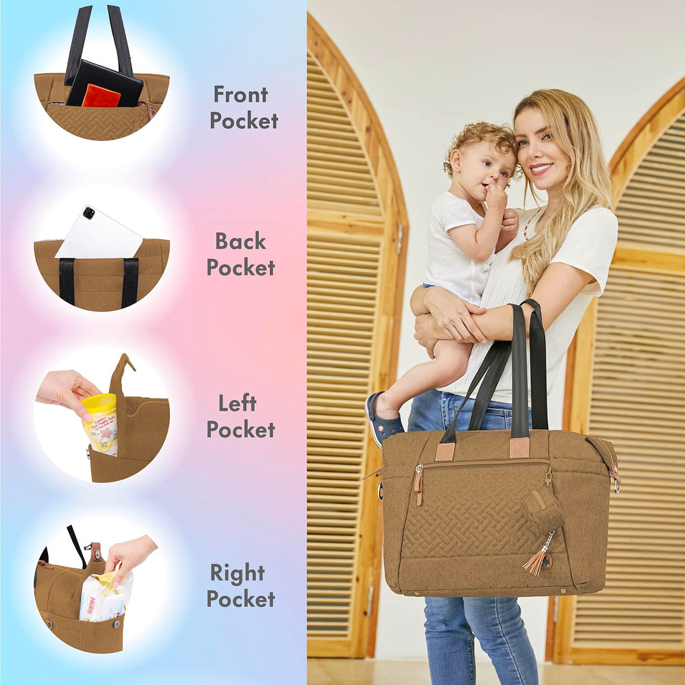 Dikaslon bag bottom feet keep it clean and stable when set down.