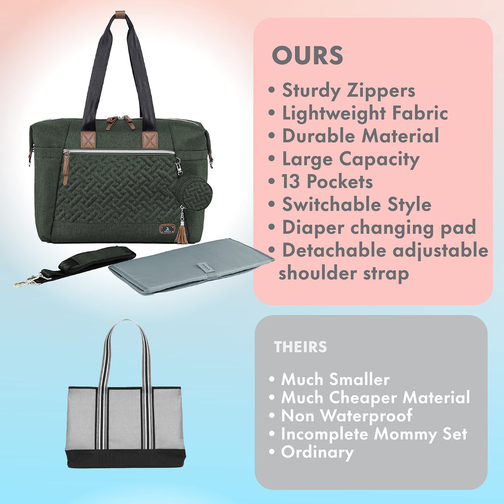 Dikaslon diaper bag tote luggage sleeve makes travel with a bag on wheels easier