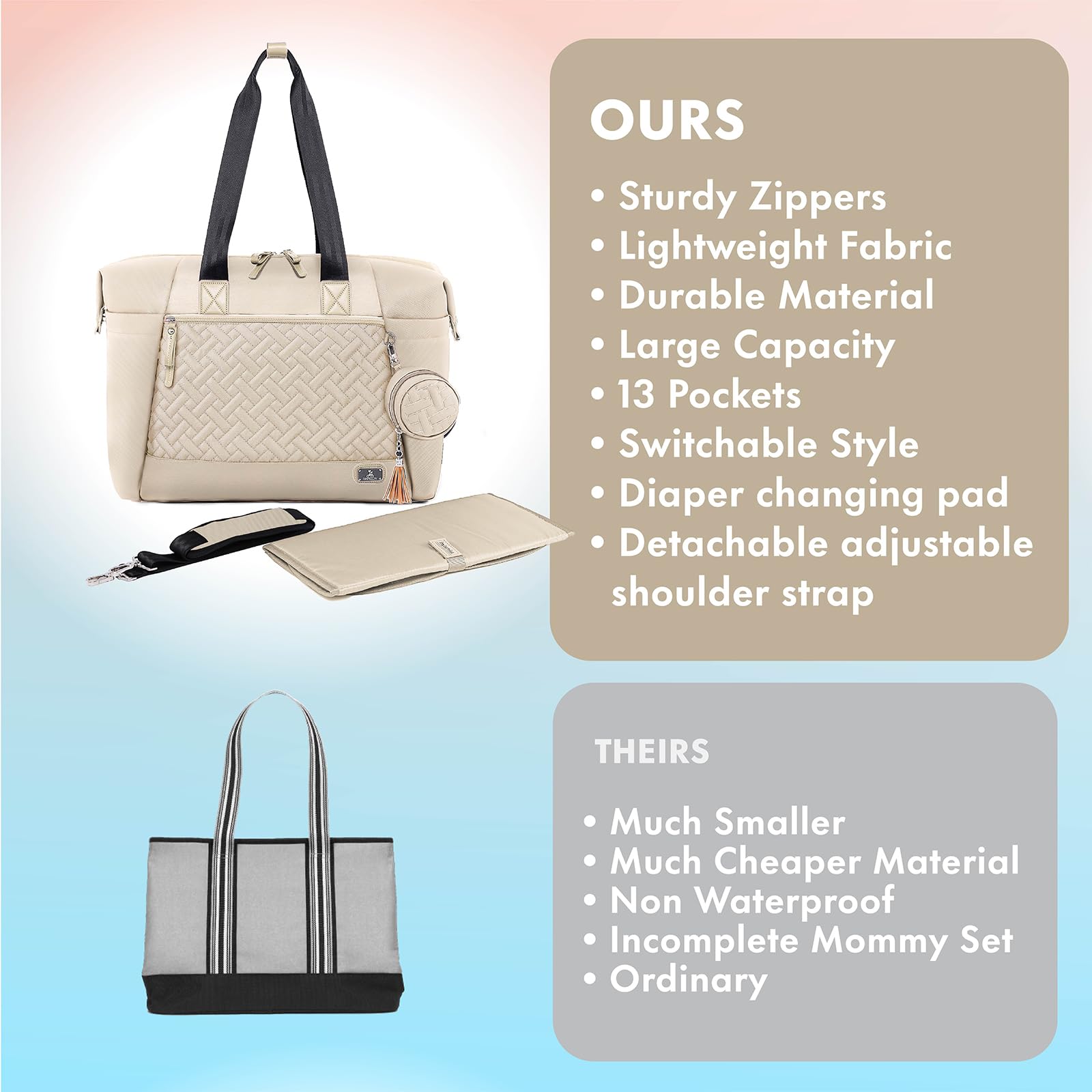 Dikaslon diaper bag tote luggage sleeve for streamlined travel